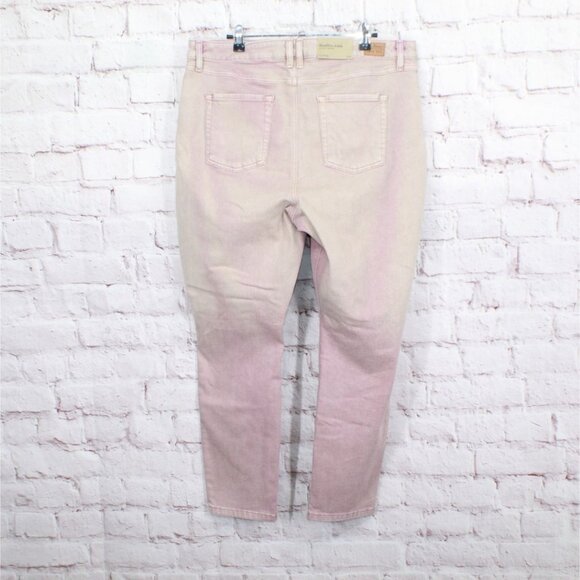 LL Bean BeanFlex Jeans High Rise Slim Leg Ankle Stretch Rose Shadow 18 - Picture 6 of 13